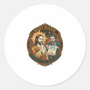 Jesus Boze Buur Geluidsoverlast Luid Feest Politie Ronde Sticker