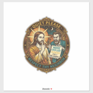 Jesus Boze Buur Geluidsoverlast Luid Feest Politie Sticker