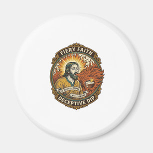 Jesus Brandende Mond Super Scherp Feest Dip Humor_ Magneet