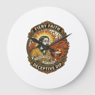 Jesus Brandende Mond Superhete Feestdip Humor_1 Grote Klok