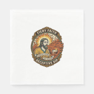 Jesus Brandende Mond Superhete Feestdip Humor_1 Servet