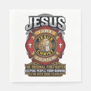 Jesus Brandweerman Vintage Christelijk Gelooft Shi Servet