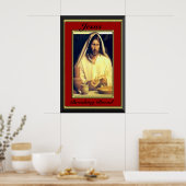 Jesus Breaking Bread Red Lijst Poster (Keuken)