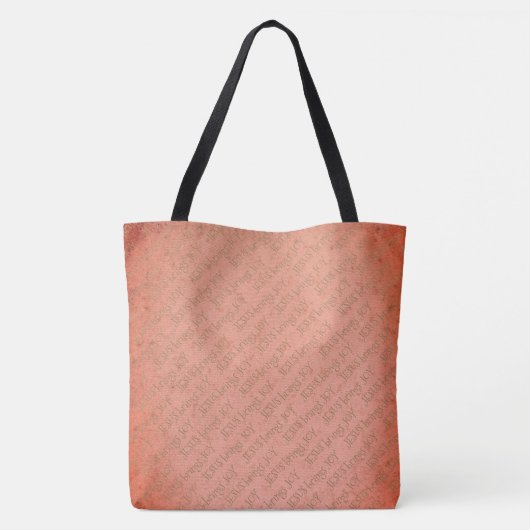 JESUS BRINGS JOY Peach Kerstmis Wreater Tote Bag (Achterkant)