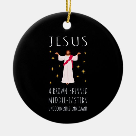 Jesus Brown-skinned ongedocumenteerde immigrant I Keramisch Ornament (Voorkant)