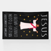 Jesus Brown-skinned ongedocumenteerde immigrant I Spandoek (Horizontaal)