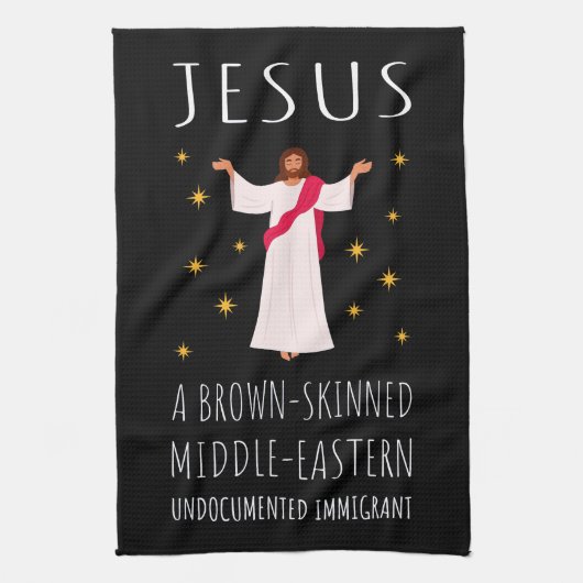 Jesus Brown-skinned ongedocumenteerde immigrant I Theedoek (Verticaal)