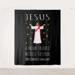 Jesus Brown-skinned ongedocumenteerde immigrant I Wandkleed