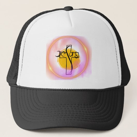 Jesus Bubble Trucker Hat Pet (Voorkant)