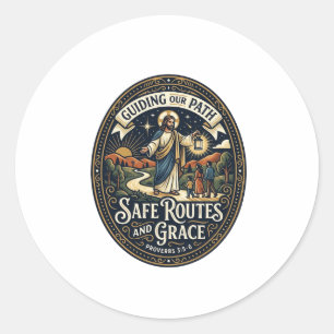 Jesus Buschauffeur Openbaarvervoerwerker T-shirt O Ronde Sticker