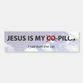 Jesus-C-o-Pilot Bumpersticker (Voorkant)