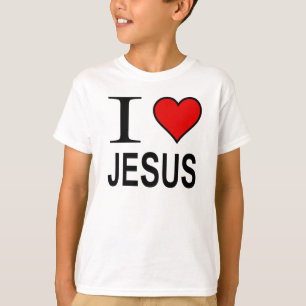 Jesus cadeaus Ik hou van Jesus logo op tshirt