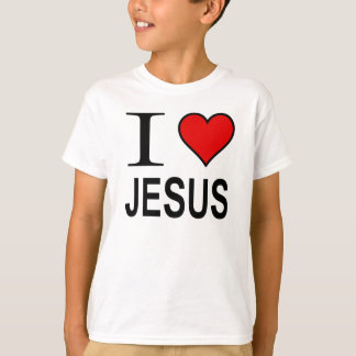 Jesus cadeaus Ik hou van Jesus logo op tshirt