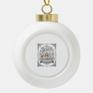 Jesus-calligrafie Heilige lettertypografie Jezus C Keramische Bal Ornament