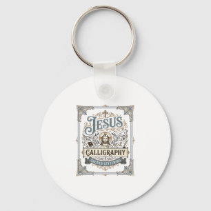 Jesus-calligrafie Heilige lettertypografie Jezus C Sleutelhanger