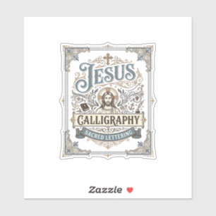 Jesus-calligrafie Heilige lettertypografie Jezus C Sticker