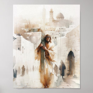 Jesus Calvary, Passion, Digitale print, Christelij Poster