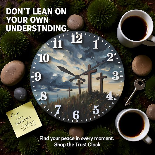 Jesus Calvary Sunset Impasto Grote Klok