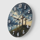 Jesus Calvary Sunset Impasto Grote Klok (Hoek)