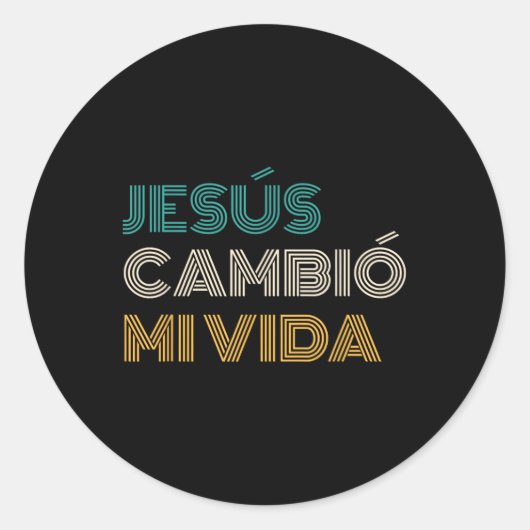 Jesús Cambió Mi Vida Christelijk Spaans Ronde Sticker (Voorkant)