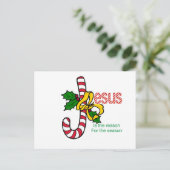 Jesus Candy Cane Briefkaart (Staand voorkant)