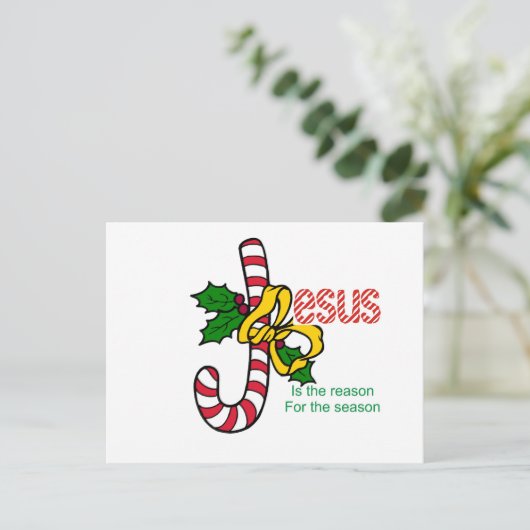 Jesus Candy Cane Briefkaart (Staand voorkant)