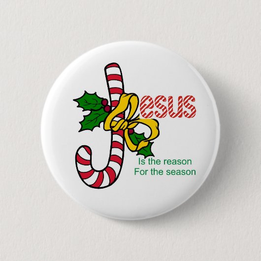Jesus Candy Cane Button (Voorkant)
