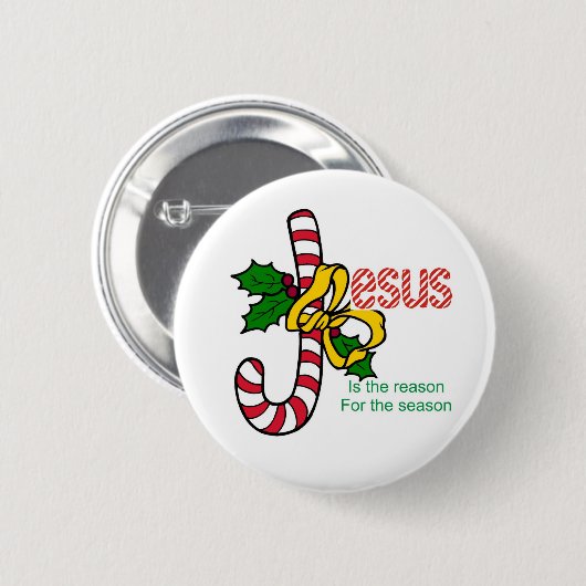 Jesus Candy Cane Button (Voorkant /achterkant)