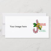 Jesus Candy Cane Photo Card Feestdagenkaart (Voorkant)