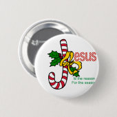 Jesus Candy Cane Ronde Button 5,7 Cm (Voorkant /achterkant)