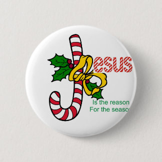 Jesus Candy Cane Ronde Button 5,7 Cm