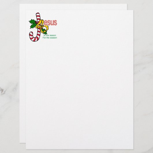 Jesus Candy Cane Stationery (Voorkant / Achterkant)