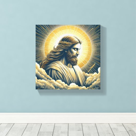 jesus canvas afdruk (Insitu (Houten vloer))