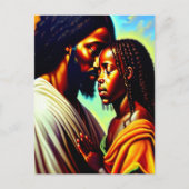 Jesus Cares Black Christelijk Art Briefkaart (Voorkant)