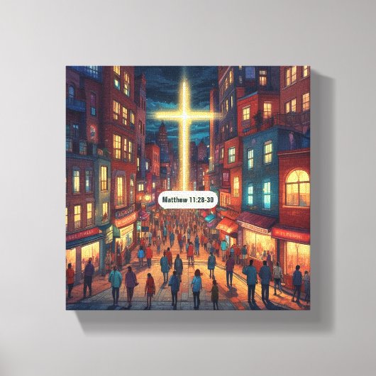 Jesus Cares - Premium Wrapped Canvas (Glans) Afdruk (Voorkant)