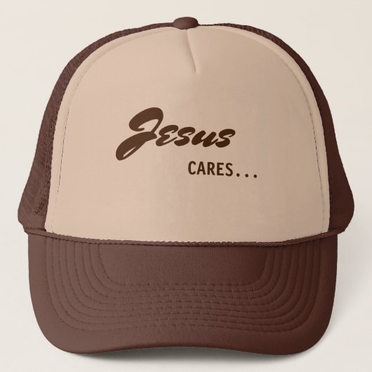 Jesus Cares Trucker Hat Pet (Voorkant)