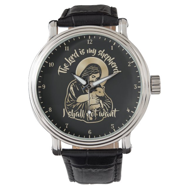 Jesus Caring Shepherd Horloge (Voorkant)
