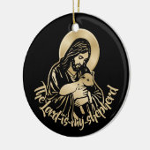 Jesus Caring Shepherd Keramisch Ornament (Links)
