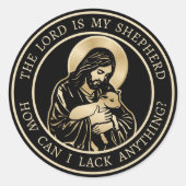Jesus Caring Shepherd Ronde Sticker (Voorkant)