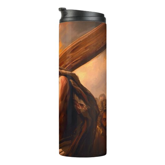 Jesus Carries The Cross Thermal Tumbler Thermosbeker (Geroteerd rechts)