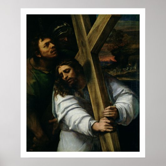 Jesus Carrying the Cross, c.1535 (olie op het pane Poster (Voorkant)