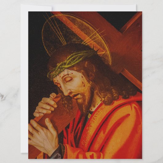 Jesus carrying the cross papers print (Achterkant)