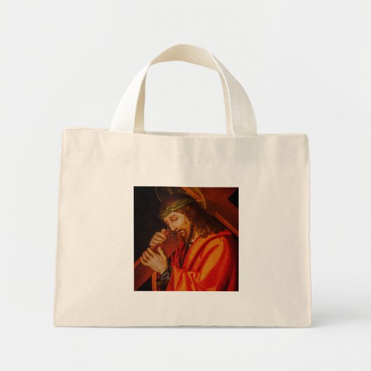 Jesus carrying the cross toten bag mini tote bag (Voorkant)