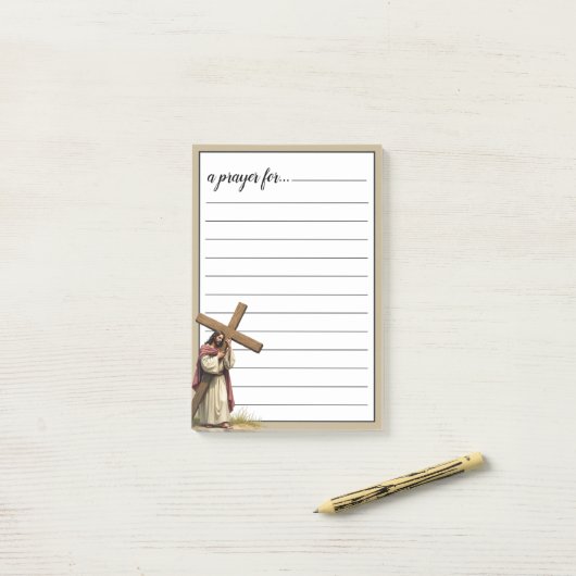 Jesus Carrying the Cross War Room Prayer Post-it® Notes (Op bureau)