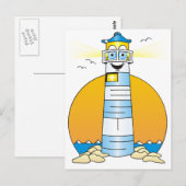 Jesus Cartoon Lighthouse Briefkaart (Voorkant / Achterkant)