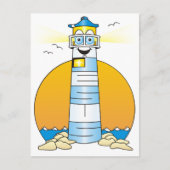 Jesus Cartoon Lighthouse Briefkaart (Voorkant)