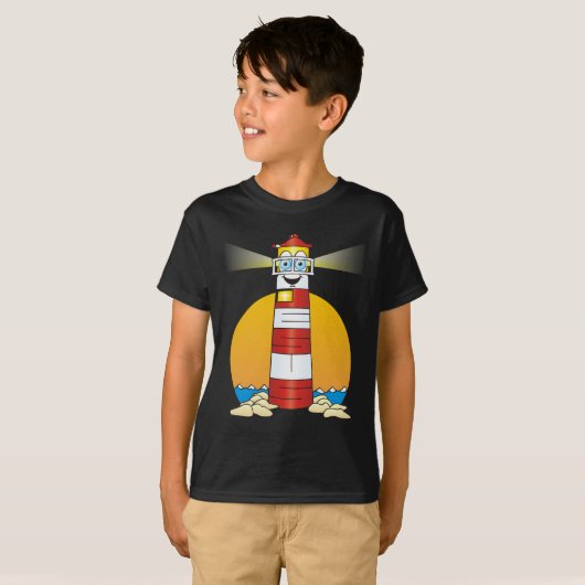 Jesus Cartoon Lighthouse T-shirt (Voorkant volledig)