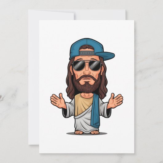Jesus cartoon swag feestdagenkaart (Voorkant)