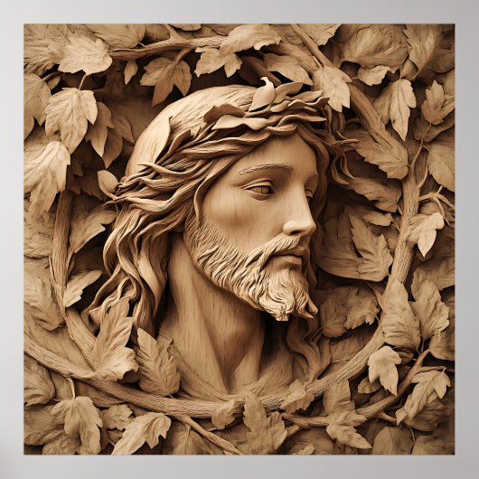 Jesus Carving Art Poster (Voorkant)