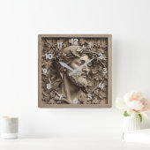 Jesus Carving Wall Clock Vierkante Klok (Huis)